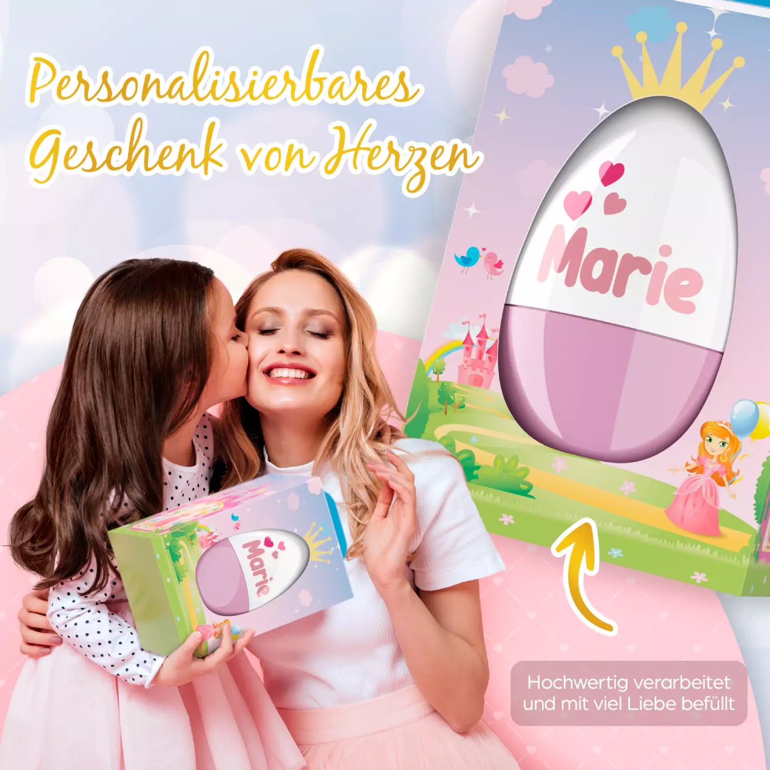 Personalisiertes Prinzessinnen-Ei - Süße Geschenkbox